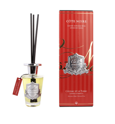 Diffuser Set 150ml - Cognac & Tabacco - Silver